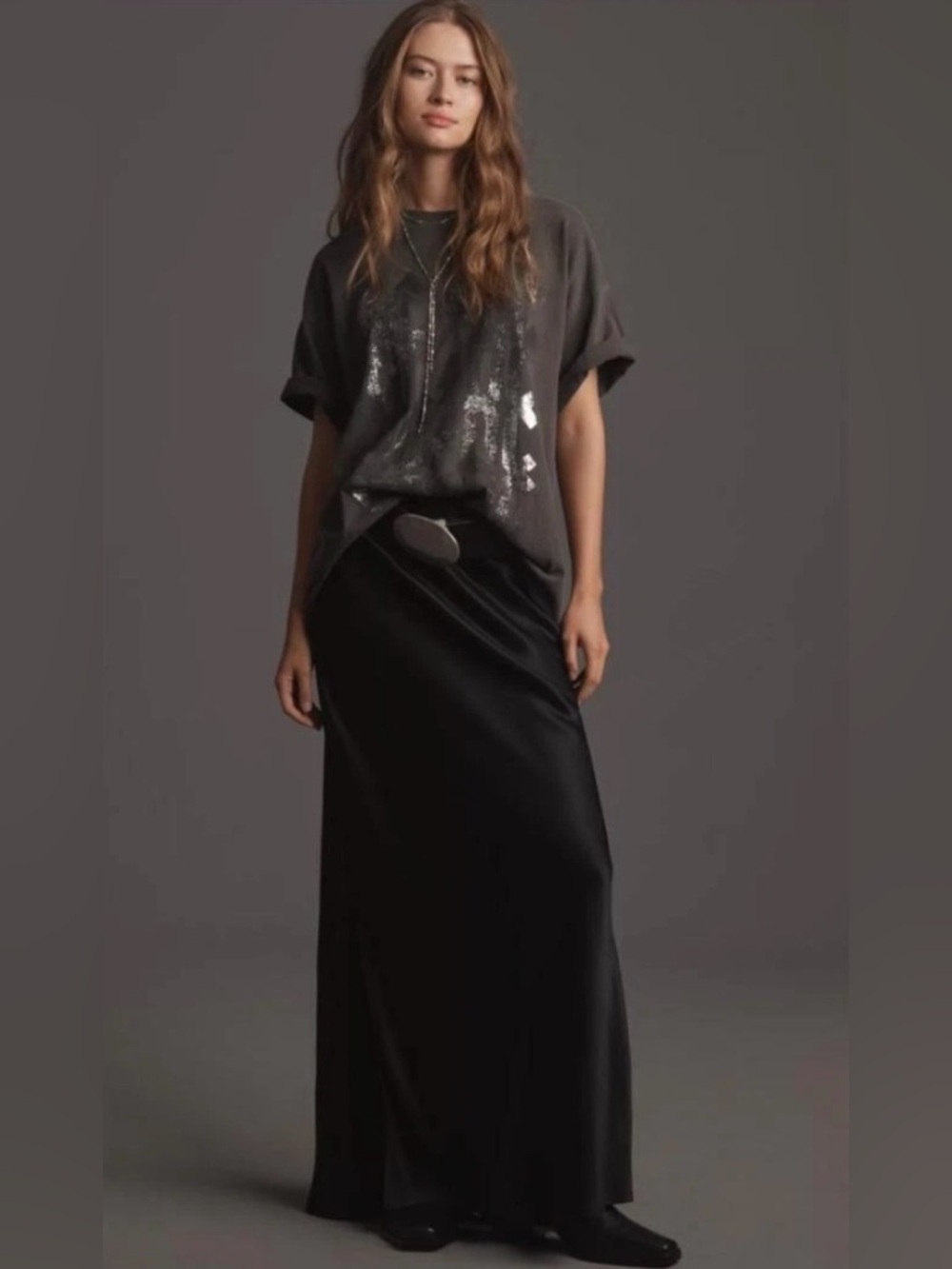 By Anthropologie AC/DC Metallic Graphic Tee